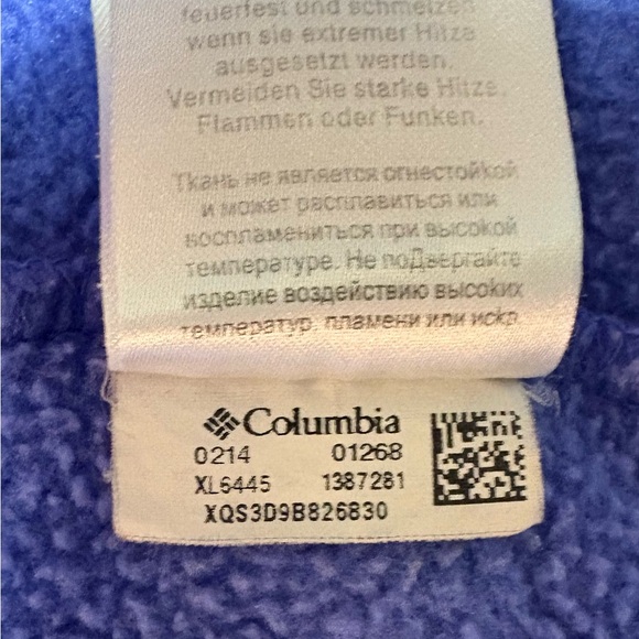 Columbia, Fleece Semi Fitted Jacket with Zip Pockets, High Neck, Purple, Size S - Picture 9 of 11